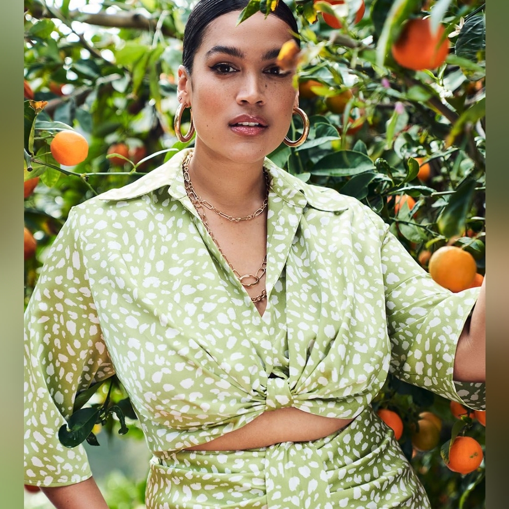Eloquii Knot Front Easy Blouse